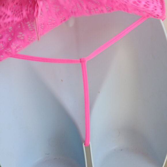Dream Girl Hot Pink Garter/Slip with Thong Panty Never Worn Display  Sz Med - Picture 3 of 9